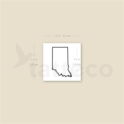 Indiana Map Outline Temporary Tattoo - Set of 3 – Tatteco