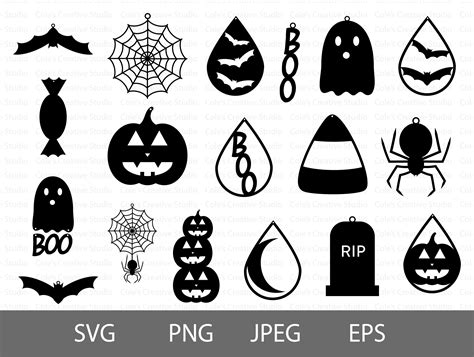 18 Halloween Earring Template Svg Bundle Leather Earring Svg - Etsy