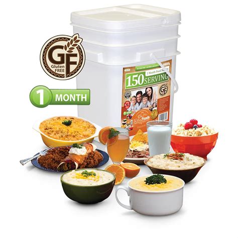 Relief Foods Gluten-Free Emergency Food Supply Bucket, 150 Servings ...