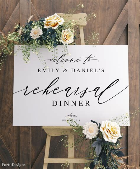 Rehearsal Dinner Sign Template