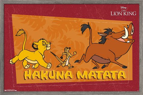 Disney The Lion King 1994 - Hakuna Matata Wall Poster, 14.725" x 22.375", Framed - Walmart.com