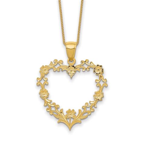 Solid Heart Necklace 14K Yellow Gold 18" | Jared