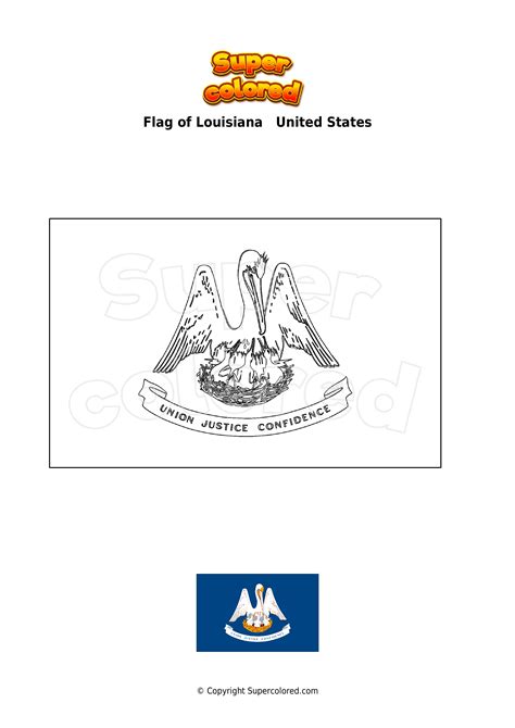 Coloring page Flag of Louisiana United States - Supercolored.com