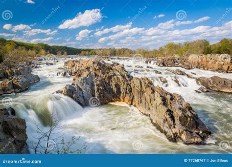 Rapids in the Potomac River at Great Falls Park, Virginia. Stock Image ...