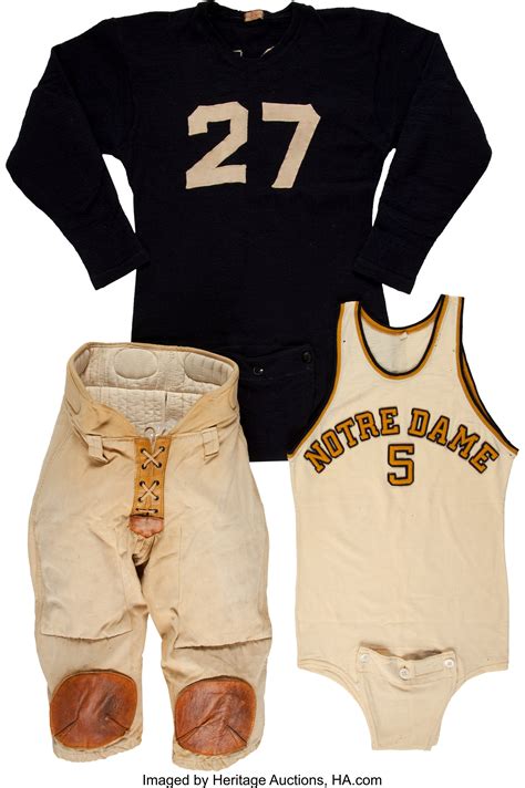 1940's Notre Dame Fighting Irish Game Worn Uniforms, Letterman's | Lot ...