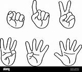 Hand Gesture finger Five Palm Black And White Stock Photos & Images  Alamy sketch template