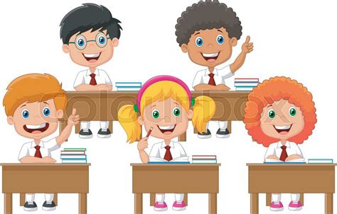 Vector illustration of School children ... | Stock vector | Colourbox