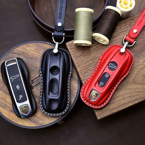 PORSCHE Key Chain Leather Car Key Fob Cover Remote Key Case - Etsy UK