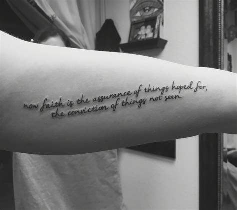 Inner arm tattoo; Hebrews 11:1 | Scripture tattoos, Word tattoos, Tattoos