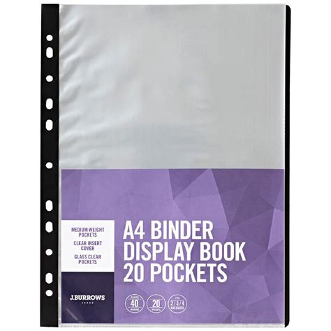 J.Burrows Binder Display Books A4 20 Pockets | Officeworks