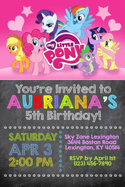 My Little Pony Invitations - Friendship is Magic