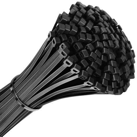 Buy 200pcs Zip Ties 8 Inch Black, Heavy Duty Zip Tie, 40lb Strength Cable Ties, Industrial Nylon ...