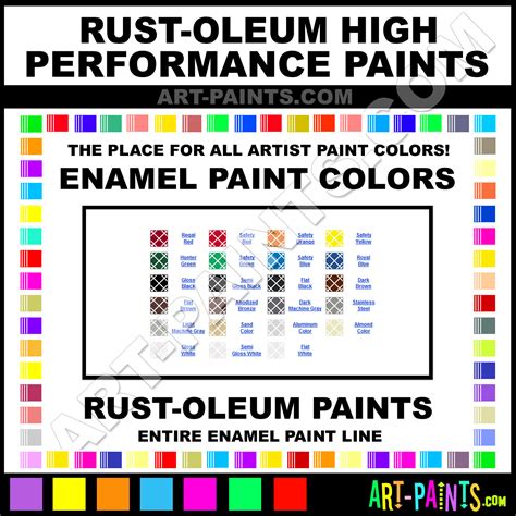 Rust Oleum Auto Paint Color Chart