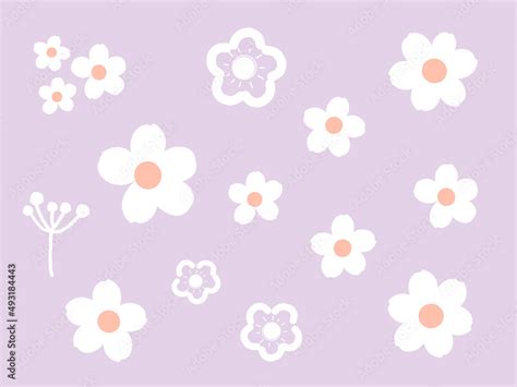 Daisy flower on purple background vector. Stock Vector | Adobe Stock