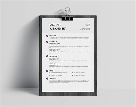 Minimalist Clean Resume Template