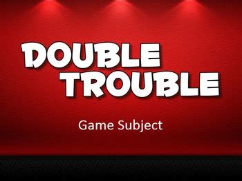 "Double Trouble" - A Review Game Template by The Game Show Guy | TPT