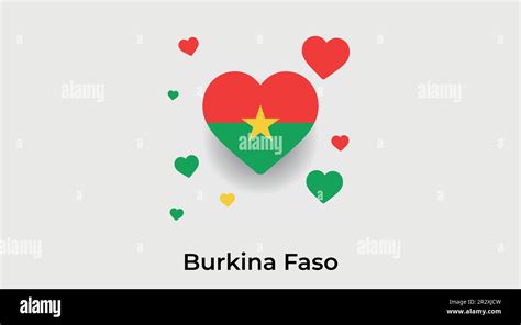 Burkina Faso country heart. Love Burkina Faso national flag vector illustration Stock Vector ...