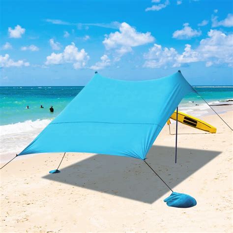 Blue Carve Square Beach Shade Sail With Posts | Wayfair.ca