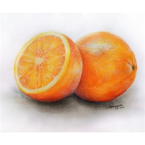 @ pancakees | Orange drawing with #derwent color pencils and charcoal ...