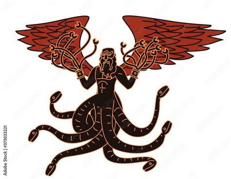 greek mythology titan monster typhon with snake legs Stock Vector ...