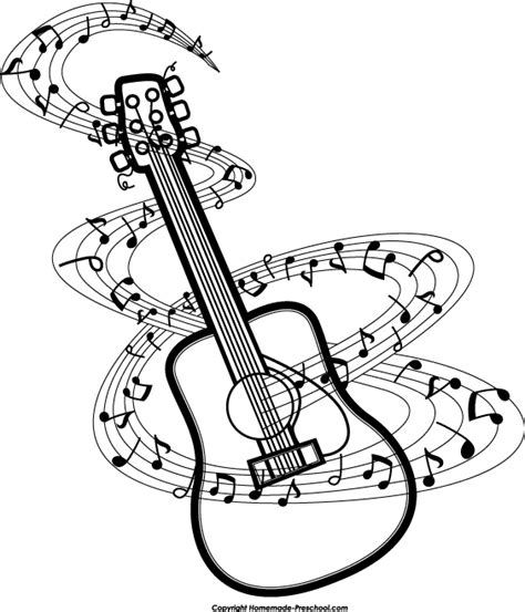 Music black and white music staff guitar clipart black and white ...