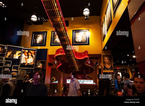 Huge guitar inside the Hard Rock Cafe in New York City Manhattan Stock ...