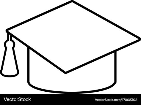 Graduation cap icon outline line style Royalty Free Vector