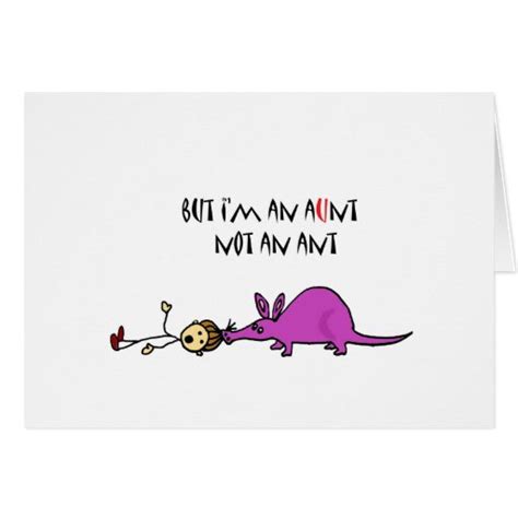 Funny Aardvark Eating Aunt not ant cartoon Card | Zazzle