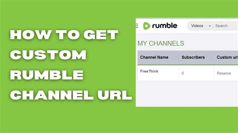 How To Get Custom Rumble Channel URL, Change Channel Name - YouTube