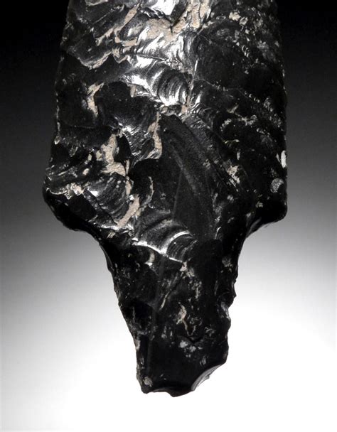 FINEST LARGE MAYAN OBSIDIAN ATLATL SPEARHEAD MASTERPIECE PRESTIGE POINT *PC448 - TIME VAULT GALLERY