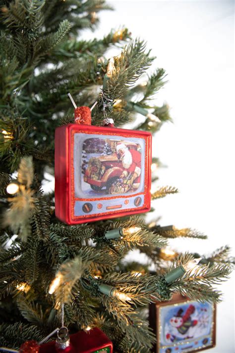 4” Glass Vintage Television Ornament - Decorator's Warehouse