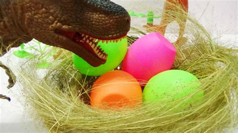 Hatching T-Rex Dinosaur Eggs - Toy Dinosaurs for Kids - YouTube