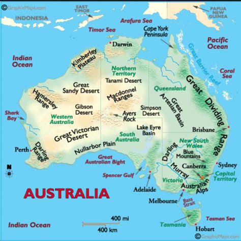 Physical Map Of Australia - United States Map