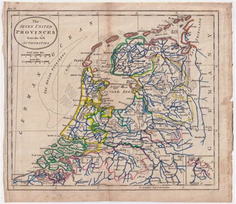 Antique Map, The Seven United Provinces from the best Authorities, 1796 • Antiche Curiosità