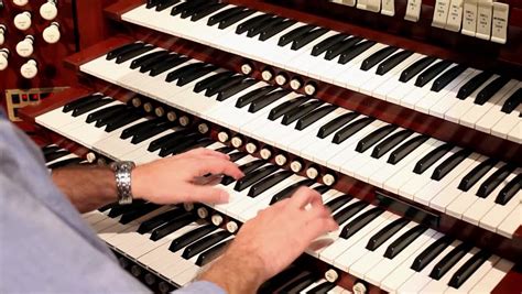 Organist Playing The Typical Happy Birthday Song On A Pipe Organ. Stock ...