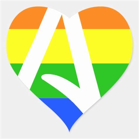 Rainbow Atheist Flag Heart Sticker | Zazzle.com