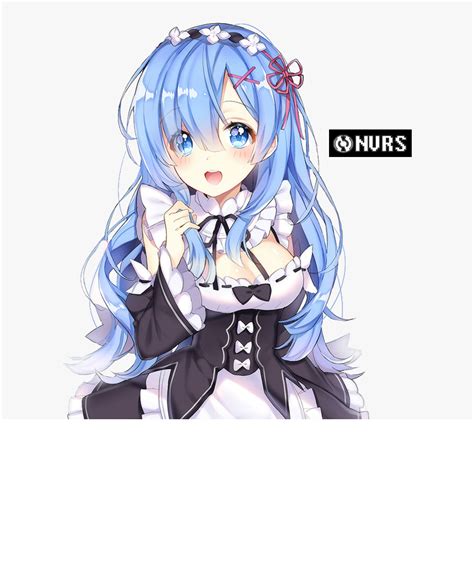 Maid Outfit Blue Hair Maid Anime Girl, HD Png Download , Transparent Png Image - PNGitem