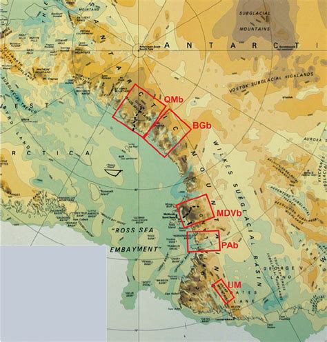 Topography of the Transantarctic Mountains bordering the Ross Embayment... | Download Scientific ...