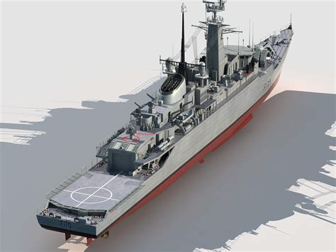 HMS Antelope Type 21 Amazon Class Frigate - 3D Model by Mermodels