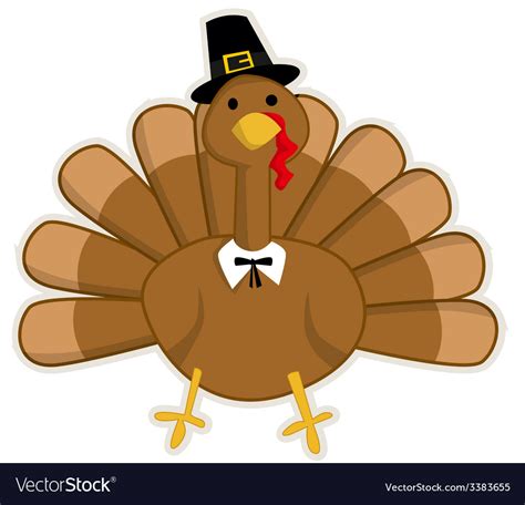 Cute cartoon thanksgiving turkey Royalty Free Vector Image