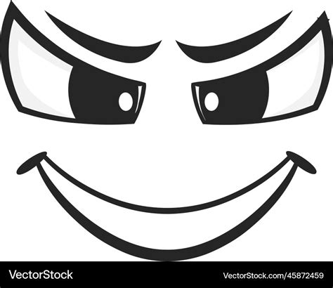 Evil grin emoji devil face comic expression Vector Image