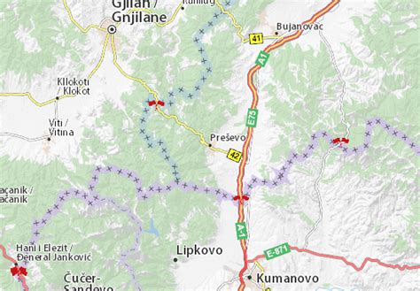 MICHELIN-Landkarte Preševo - Stadtplan Preševo - ViaMichelin