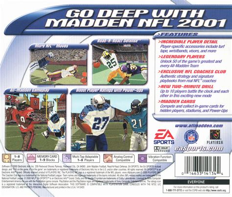 Madden NFL 2001 cover or packaging material - MobyGames