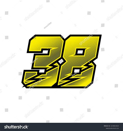 Number Vector Sports Racing Number 38 Stock Vector (Royalty Free) 2234653023 | Shutterstock