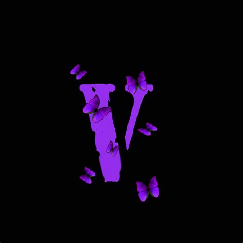 Download White Vlone Pfp Logo Purple Butterflies Wallpaper | Wallpapers.com