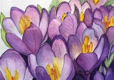 Purple Crocus Painting by Belinda Balaski