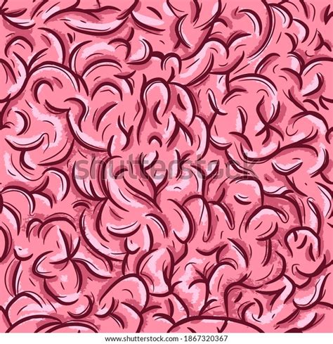 Pink Brain Wallpaper Medicine Science Repetitive Stock Vector (Royalty ...