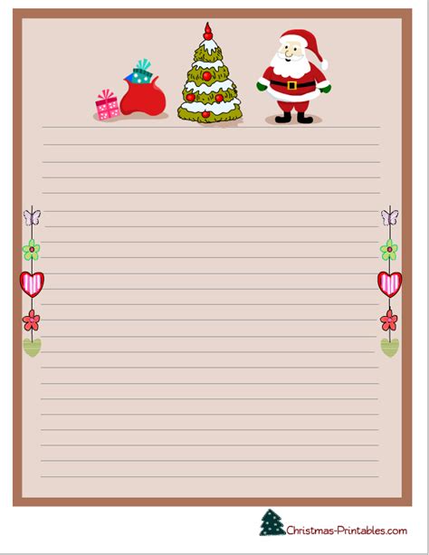 Free Printable Christmas Stationery, Writing Paper, Letter Pad