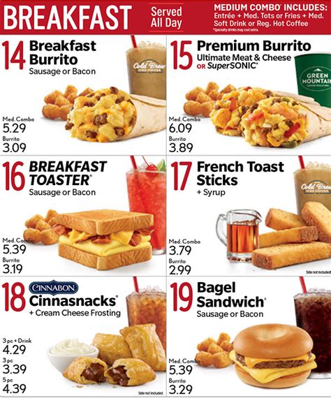 Sonic Breakfast Menu - The Best Meal to Start Your Day