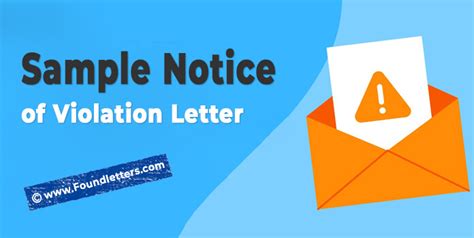 Sample Notice of Violation Letter Format, Example